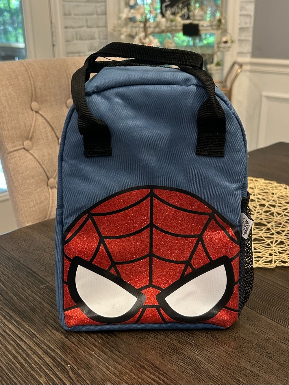 Yoobi lunch bag with a vibrant Spider-Man mask design nwt
